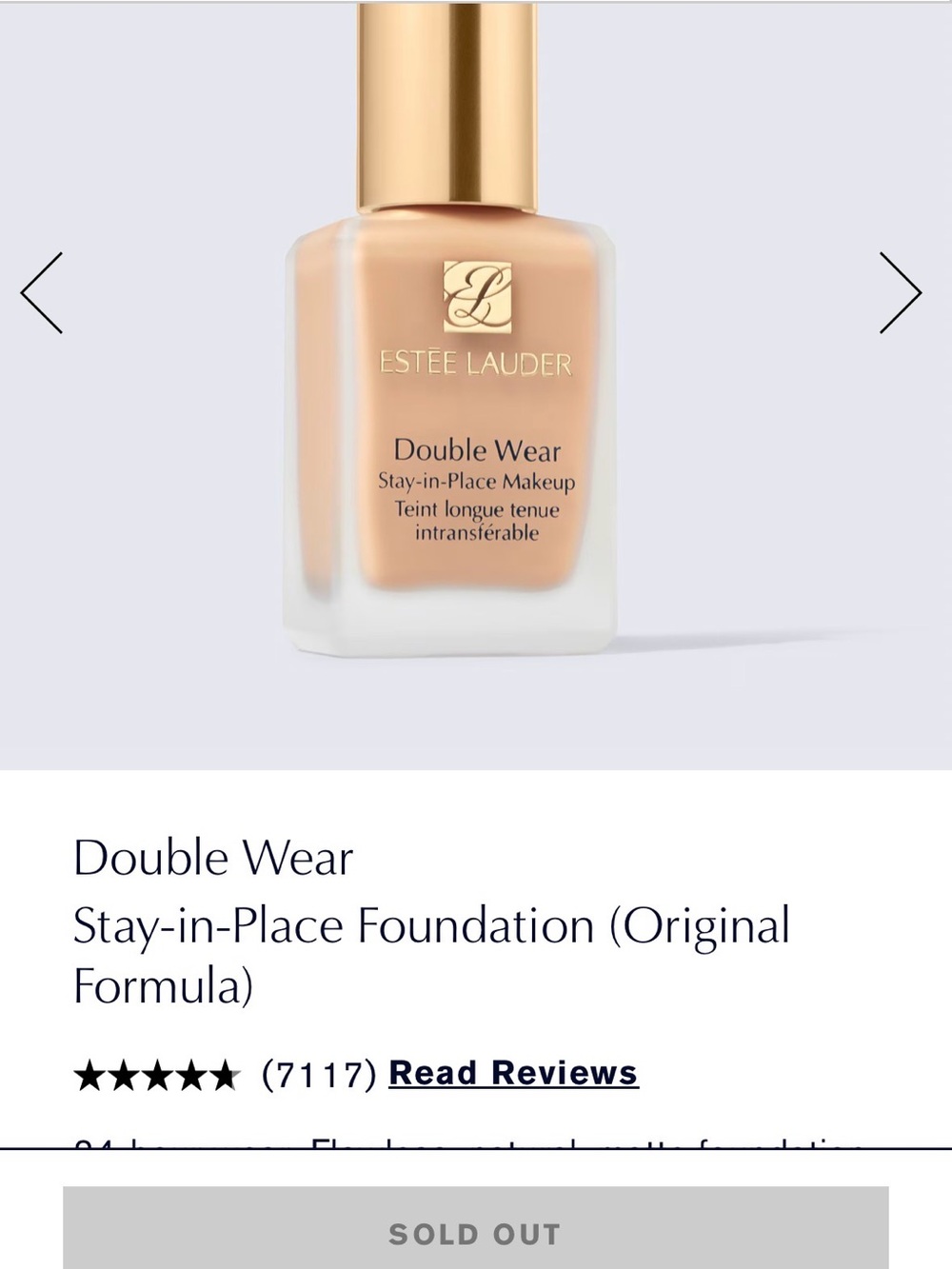 1W0 NEW Estee Lauder Double Wear Stay-in-Place Foundation